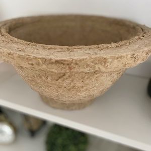 Home Decor Papier Maché Bowl Centerpiece, Large Chalk White color available.